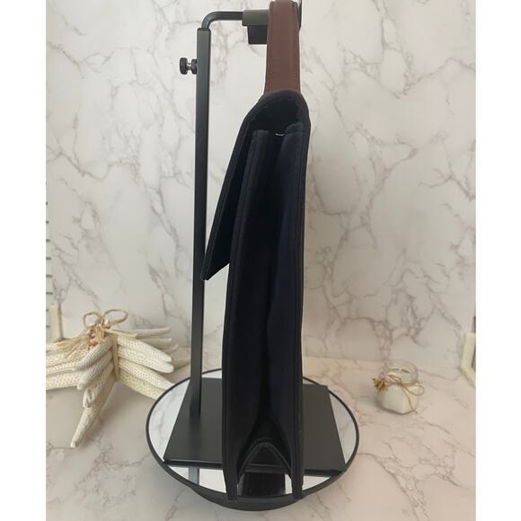 Yves Saint Laurent Top Handle Black Nylon Bag with Brown Leather Trim - Picture 7 of 9